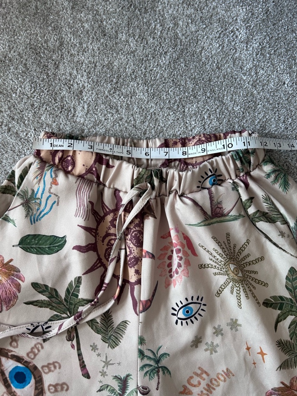 ROMWE Celestial Sun Moon Wide Leg Pants Boho Festival Flowy Palazzo Beachy - Picture 5 of 7